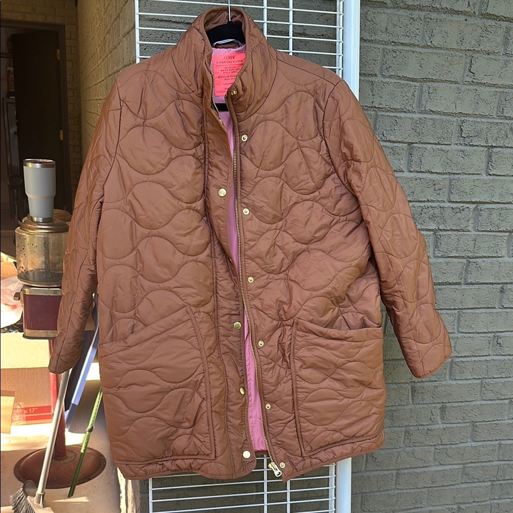 J. Crew Brown Quilted Puffer Jacket
